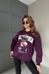 ŞARDONLU CALİFORNİA YAZILI SWEAT Mor