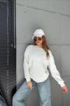 ŞARDONLU PR KABARTMALI SWEAT  Beyaz
