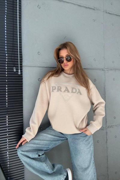 ŞARDONLU PR KABARTMALI SWEAT Bej