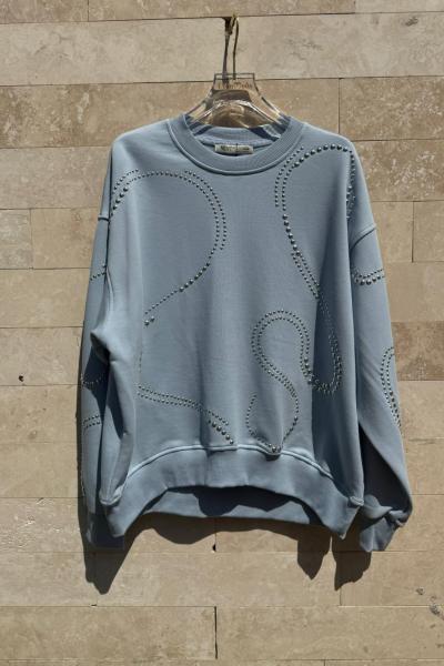 ŞARDONLU ZIMBA DETAY SWEAT Mavi