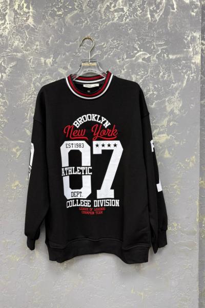 ŞARDONSUZ BROKLYN NEWYORK YAZILI SWEAT  Siyah