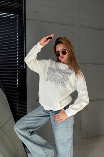 ŞARSONLU GES ORTA TAŞLI SWEAT Beyaz