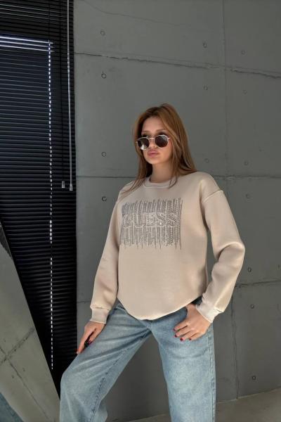 ŞARSONLU GES ORTA TAŞLI SWEAT Bej