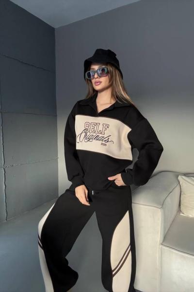 SELF ORIGINALS YAZILI İKİLİ TAKIM  Siyah