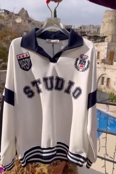 STUDIO YAZILI SWEAT Beyaz