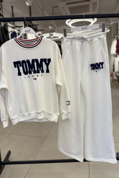 TMY 3İP SARDONSUZ İKİLİ TAKIM  Beyaz