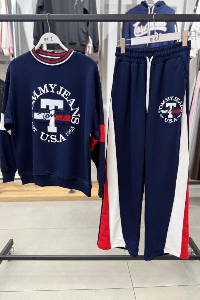 TMY KOL DETAY T YAZILI İKİLİ TAKIM  Lacivert