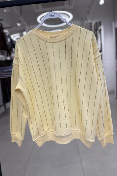 UZUN FULL TAŞLI ŞARDONSUZ SWEAT 65 CM  Sarı