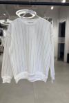UZUN FULL TAŞLI ŞARDONSUZ SWEAT 65 CM  Beyaz