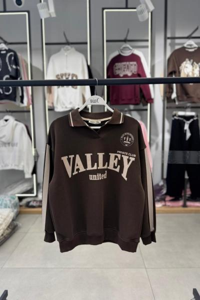 VALLEY YAKALI SWEAT  Acı Kahve