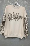 WILDEN KOL LEOPAR DETAYLI SWEAT Bej