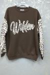 WILDEN KOL LEOPAR DETAYLI SWEAT Acı Kahve