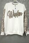 WILDEN KOL LEOPAR DETAYLI SWEAT Beyaz