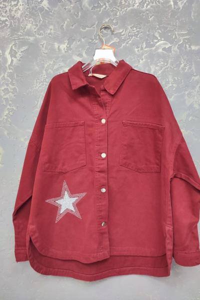 YILDIZ DETAY KOT CEKET Bordo