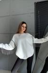 ZİNCİR DETAYLI SWEAT  Beyaz