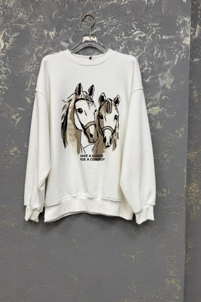 AT BASKILI SWEAT  Beyaz