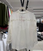 SIRT DÜĞME DETAY GÖMLEK ÖN 75 CM ARKA 80 CM S/M/L BEDENLİ Beyaz