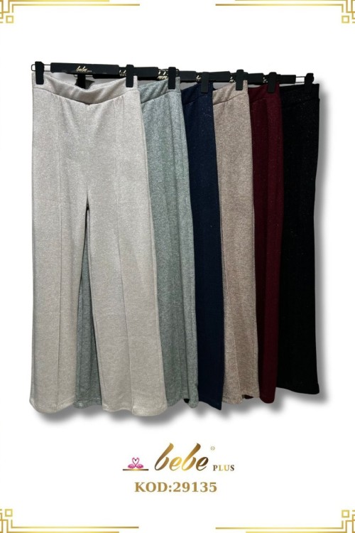 BEL LASTİKLİ TRİKO PANTOLON Bordo