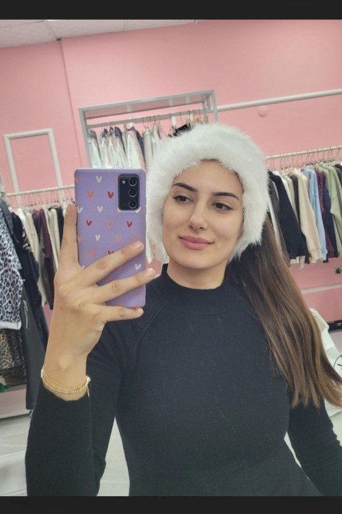 PELUŞ BANDANA  Beyaz