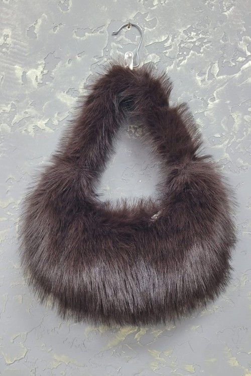 PELUŞ BAGET ÇANTA  Acı Kahve