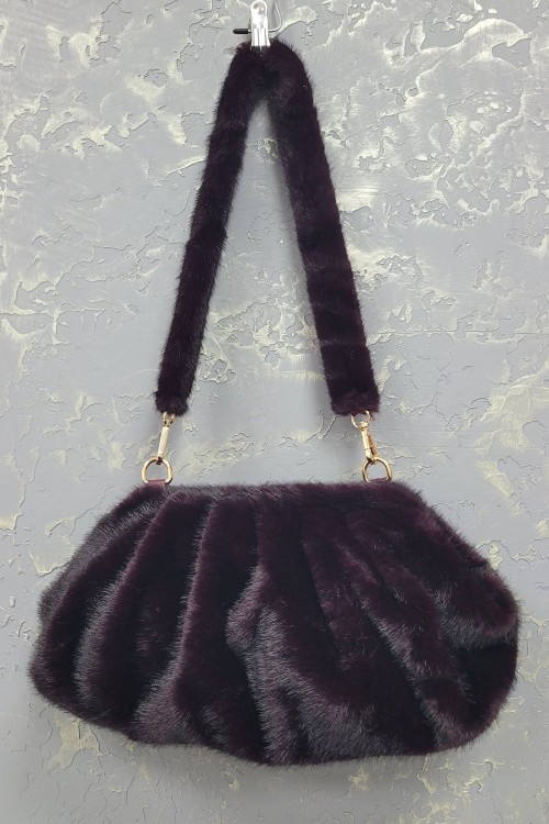 KLİPSLİ PELUŞ ÇANTA  Bordo