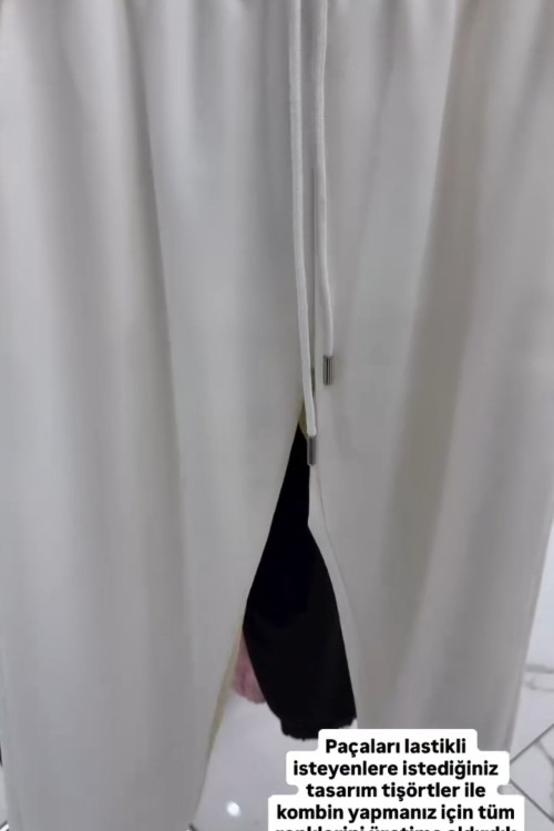 PAÇA LASTİKLİ EŞOFMAN ALTI Beyaz
