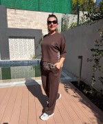 SIRT KEMER LEOPAR DETAYLI İKİLİ TAKIM  Acı Kahve