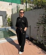 SIRT KEMER LEOPAR DETAYLI İKİLİ TAKIM  Siyah