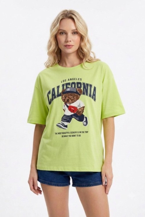 CALIFORNIA AYICIK TİŞÖRT  Yeşil