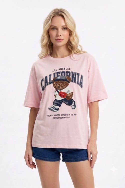 CALIFORNIA AYICIK TİŞÖRT  Pembe