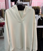 KAPŞONLU SWEAT Beyaz