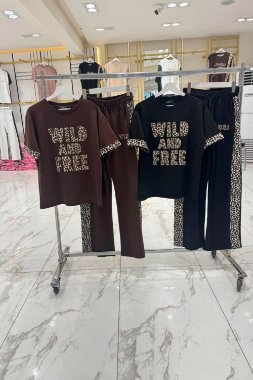 WILD AND FREEN LEOPARLI TAKIM Acı Kahve