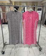 ADS LEOPARLI ELBİSE  Pembe