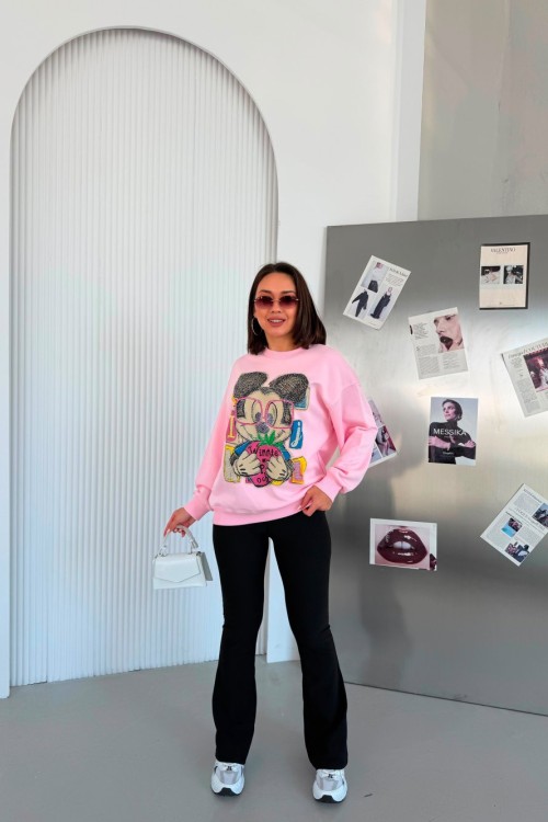 ÇİLEKLİ MCK SWEATSHİRT  Pembe