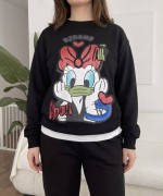 ÖRDEK BASKILI SWEATSHİRT  Siyah