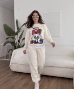 ÖRDEK BASKILI SWEATSHİRT  Beyaz
