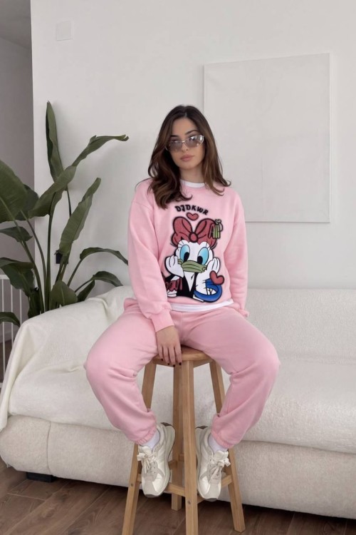 ÖRDEK BASKILI SWEATSHİRT  Pembe