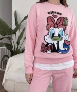 ÖRDEK BASKILI SWEATSHİRT  Pembe