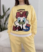 ÖRDEK BASKILI SWEATSHİRT  Sarı