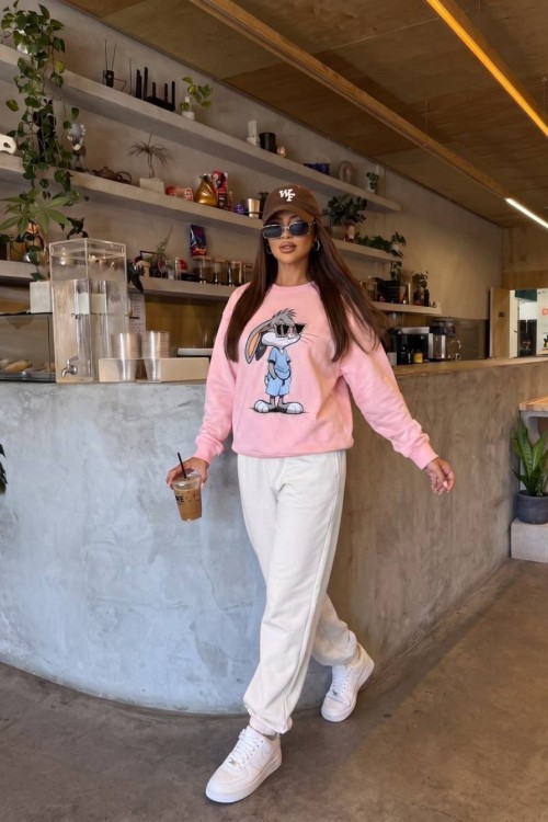 BUGGS BUNNY SWEATSHİRT  Pembe