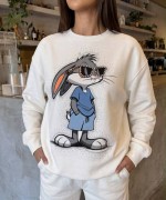 BUGGS BUNNY SWEATSHİRT  Beyaz