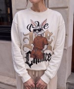GÖZLÜKLÜ BUGS BUNY SWEATSHİRT  Beyaz