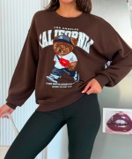CALIFORNIA YAZILI SWEATSHİRT  Acı Kahve