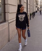 LEOPARDS YAZILI SWEATSHİRT  Siyah