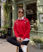 YILDIZ DETAYLI SWEATSHİRT  Kırmızı