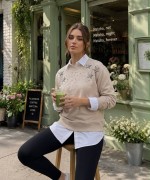 YILDIZ DETAYLI SWEATSHİRT  Bej