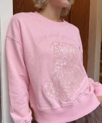 SİMLİ AYICIKLI SWEATSHİRT  Pembe