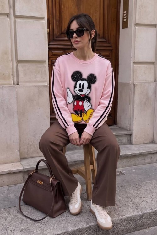 ELİ CEBİNDE MCK SWEATSHİRT  Pembe