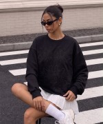 KELEBEK PAPATYALI SWEATSHİRT  Siyah