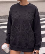 KELEBEK PAPATYALI SWEATSHİRT  Siyah